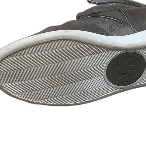 MICHAEL KORS NIKKO HIGH TOP WEDGE SNEAKERS Brown Suede Hidden Wedge Women's 7.5 - Picture 12 of 13